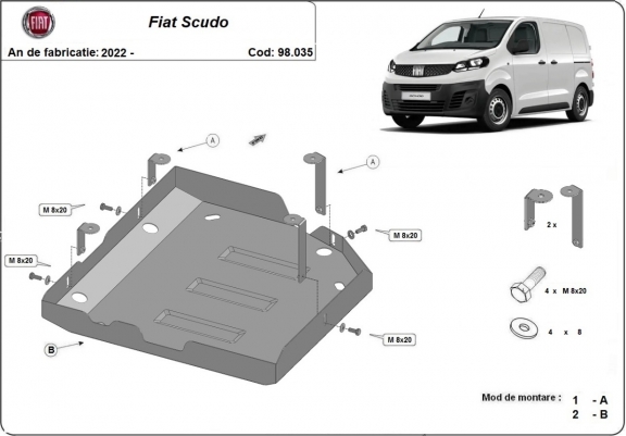 Cache de protection réservoir AdBlue Fiat Scudo