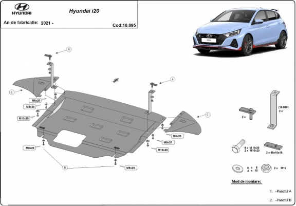 Cache sous moteur et de la boîte de vitesse Hyundai i20