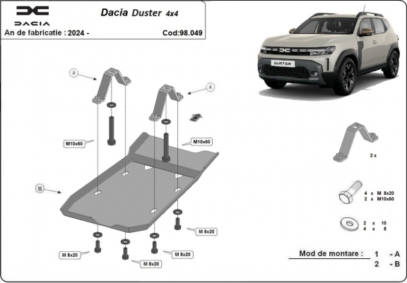 Cache de protection du différentiel - Dacia Duster 4x4