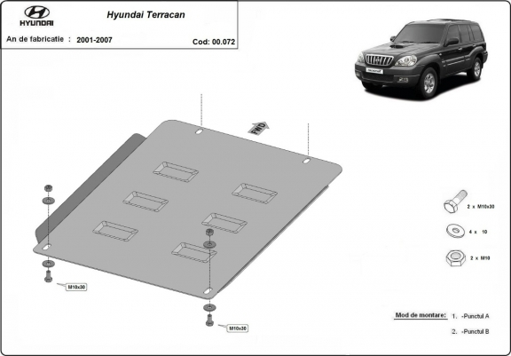 Cache de protection de la boîte de vitesse Hyundai Terracan