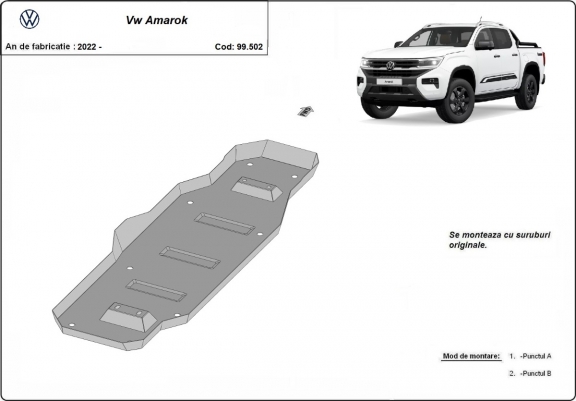Cache de protection de réservoir Volkswagen Amarok 2 (MB3G9A147CF; 2643728)