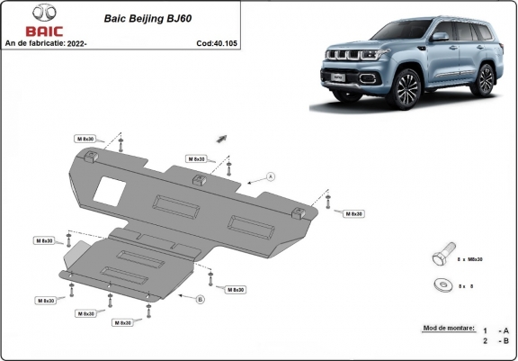 Cache Sous Moteur Baic Beijing BJ60