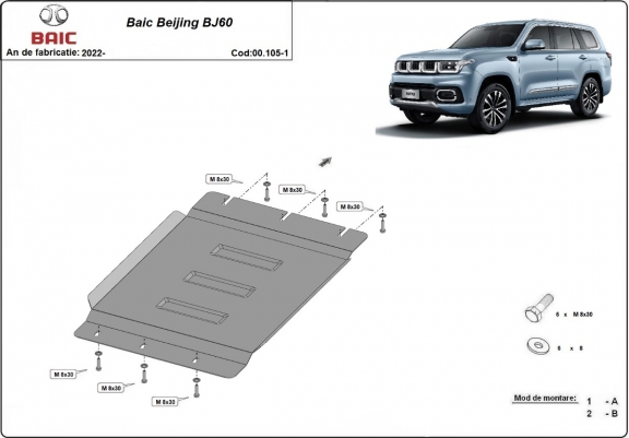 Cache de protection de la boîte de vitesse Baic Beijing BJ60