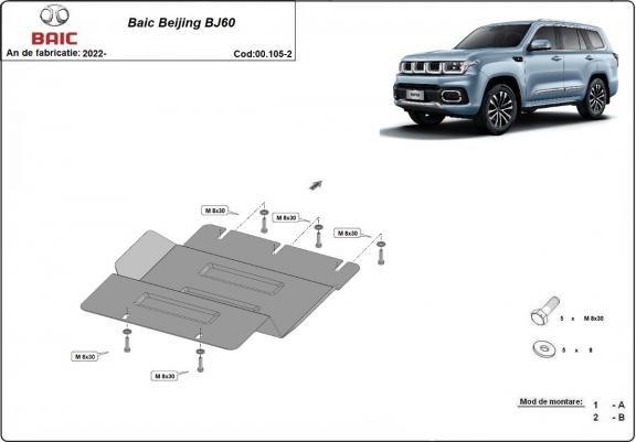Cache de protection de la cas de transfert Baic Beijing BJ60