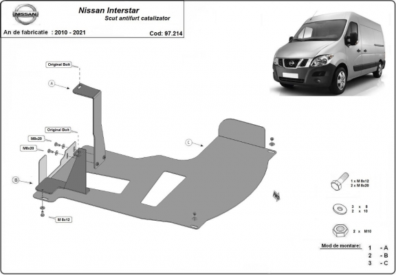 Protection convertisseur catalytique/cat lock Nissan Interstar