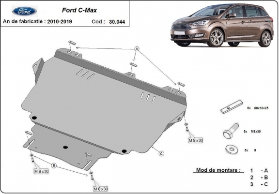 Cache sous moteur et de la boîte de vitesse Ford C - Max