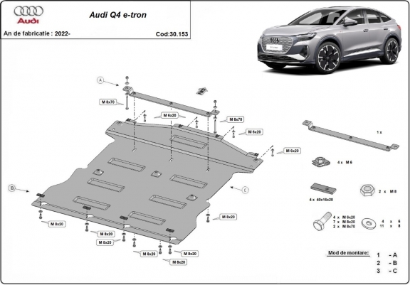 Cache sous moteur et de la radiateur Audi Q4 e-tron