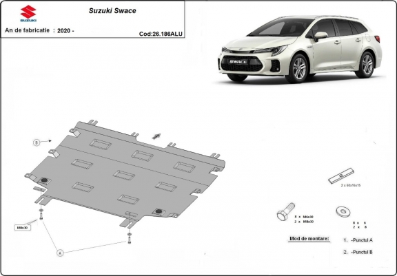 Cache sous moteur et de la boîte de vitesse Suzuki Swace- Aluminium  