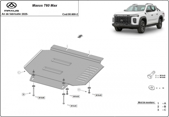 Cache de protection de transfert Maxus T60 Max