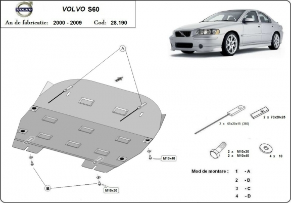 Cache sous moteur et de la boîte de vitesse Volvo S60