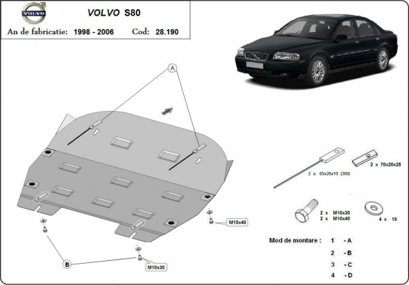 Cache sous moteur et de la boîte de vitesse Volvo S80