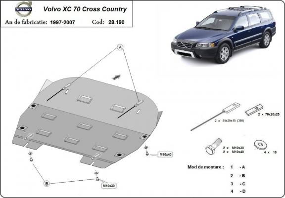Cache sous moteur et de la boîte de vitesse Volvo XC70