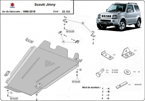 Cache de protection de la cas de transfert Suzuki Jimny