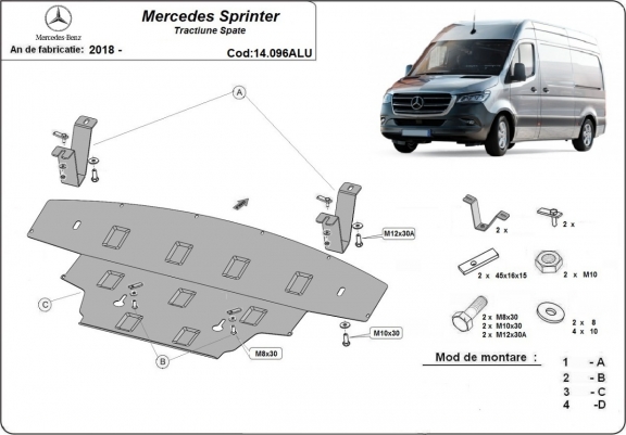 Cache sous moteur Mercedes Sprinter - RWDAluminium