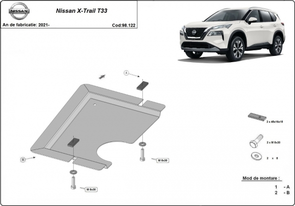 Cache de protection du différentiel  Nissan X Trail