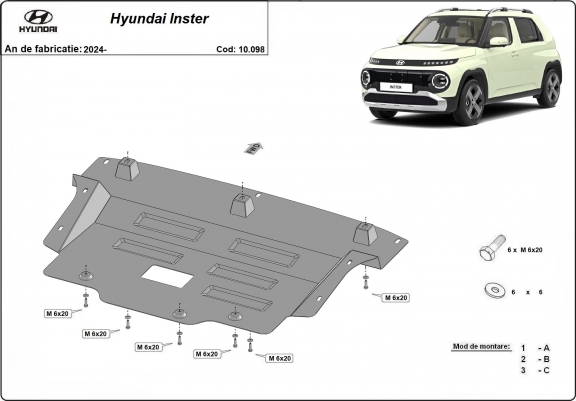 Cache sous moteur et de la boîte de vitesse Hyundai Inster