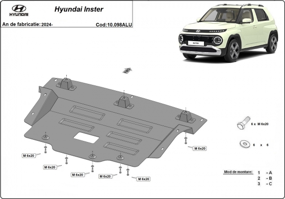 Cache Sous Moteur Hyundai Inster - Aluminium