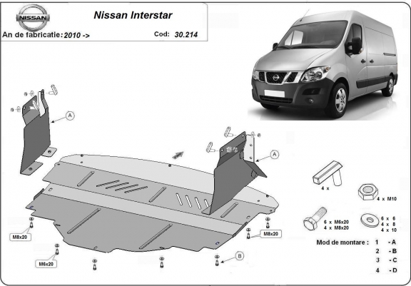 Cache sous moteur et de la boîte de vitesse Nissan Interstar
