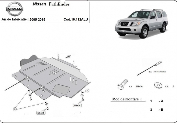Cache sous moteur et de la boîte de vitesse Nissan Pathfinder