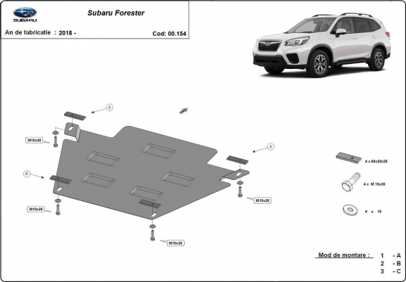 Cache de protection de la boîte de vitesse Subaru Forester 5