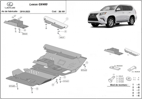 Cache sous moteur Lexus GX460