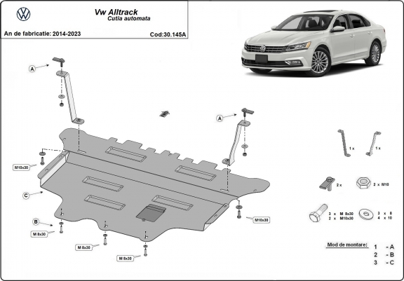 Cache sous moteur et de la boîte de vitesse VW Passat Alltrack - Boîte de vitesse automatique