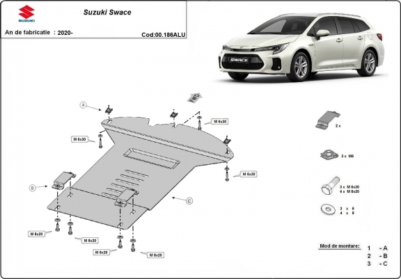 Protection convertisseur catalytique/cat lock  en aluminium Suzuki Swace
