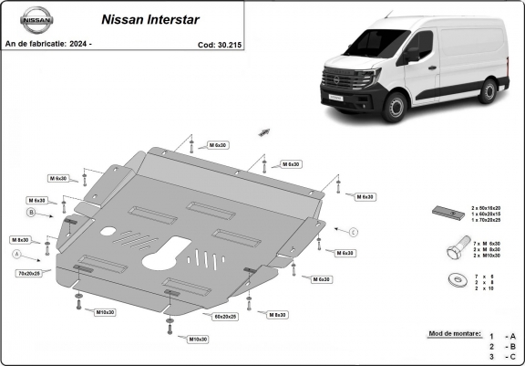 Cache sous moteur et de la boîte de vitesse Nissan Interstar
