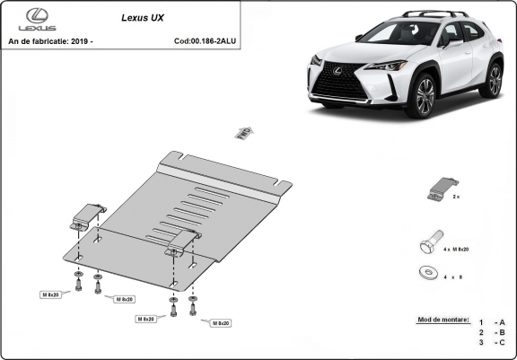 Protection convertisseur catalytique/cat lock  en aluminium Lexus UX