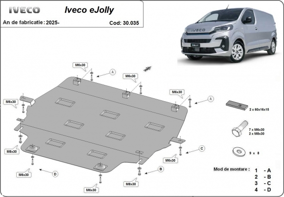 Cache sous moteur et de la boîte de vitesse Iveco eJolly