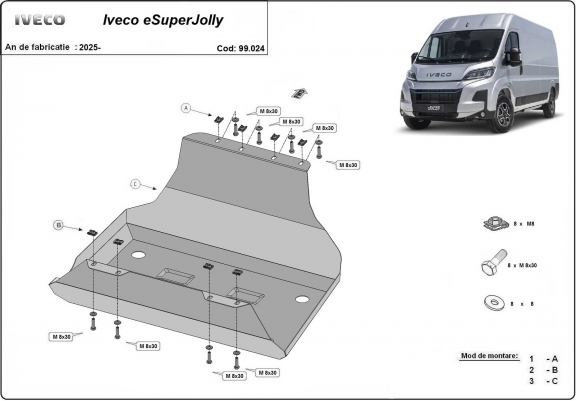Cache de protection de réservoir Iveco eSuperJolly