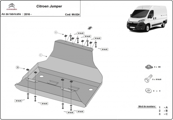 Cache de protection de réservoir Citroen Jumper