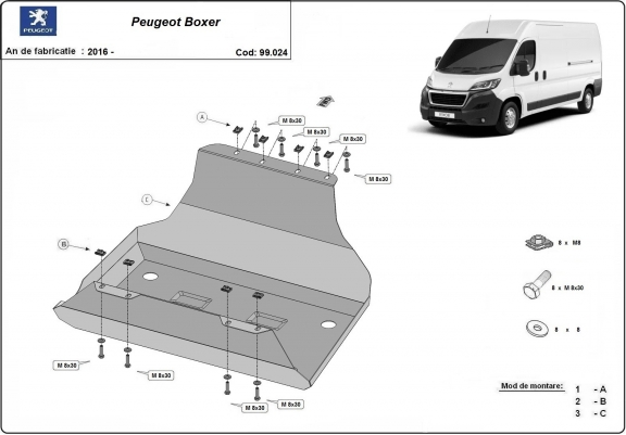 Cache de protection de réservoir Peugeot Boxer