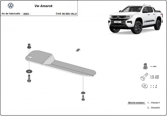 Cache de protection de filtre à carburant Volkswagen Amarok - Aluminium