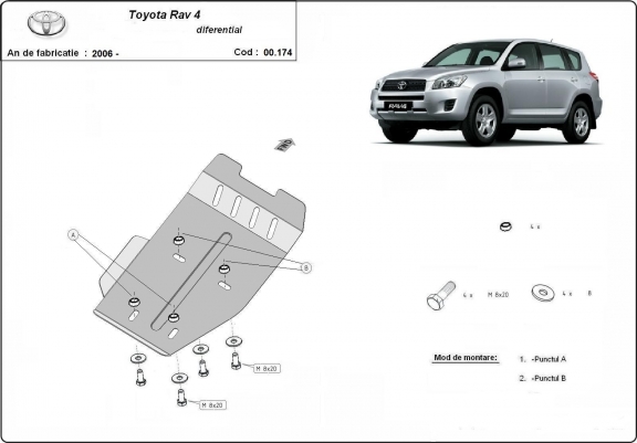 Cache de protection du différentiel Toyota RAV 4