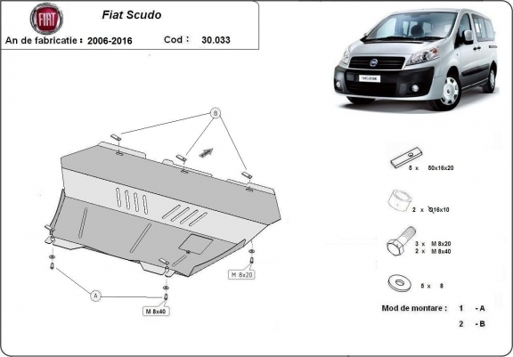 Cache sous moteur et de la boîte de vitesse Fiat Scudo