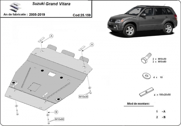 Cache sous moteur Suzuki Grand Vitara - forfait promotionnel