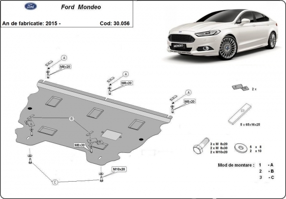 Cache sous moteur et de la boîte de vitesse Ford Mondeo 5