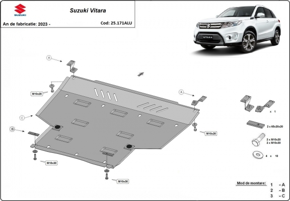 Cache sous moteur Suzuki Vitara - forfait promotionnel aluminium