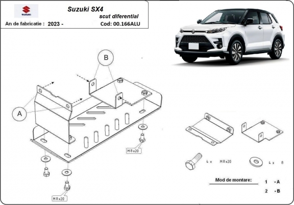 Cache sous moteur Suzuki SX 4 - forfait promotionnel aluminium