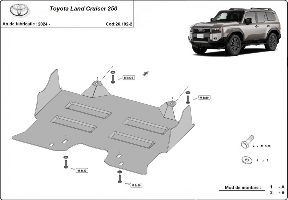 Cache sous moteur Toyota Land Cruiser - forfait promotionnel