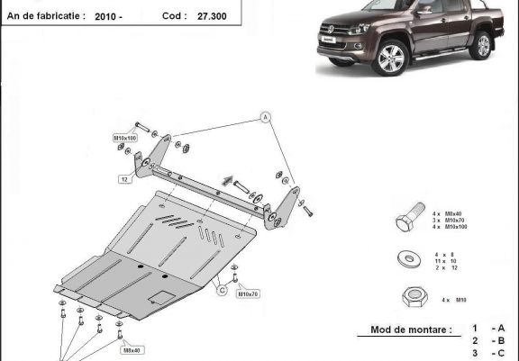 Cache Sous Moteur Volkswagen Amarok