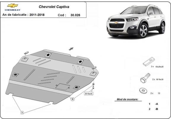 Cache sous moteur et de la boîte de vitesse Chevrolet Captiva