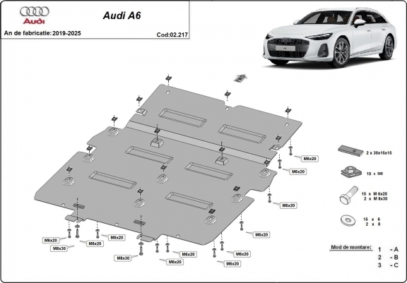 Cache de protection de la boîte de vitesse Audi A6 A6