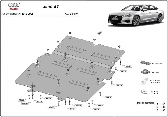 Cache de protection de la boîte de vitesse Audi A7 A7