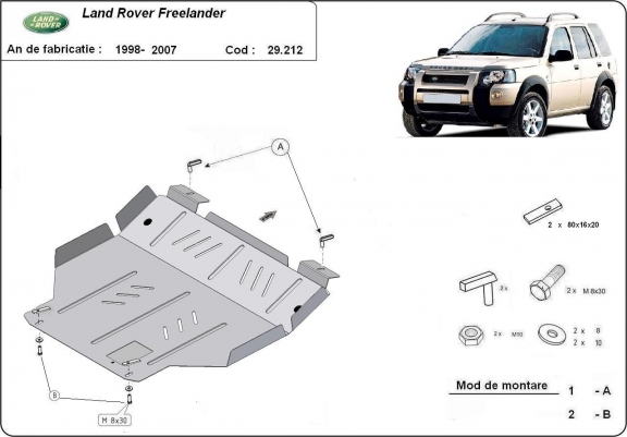 Cache sous moteur et de la boîte de vitesse Land Rover Freelander 1