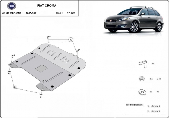 Cache sous moteur et de la boîte de vitesse Fiat Croma