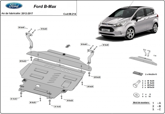 Cache sous moteur et de la boîte de vitesse Ford B-Max