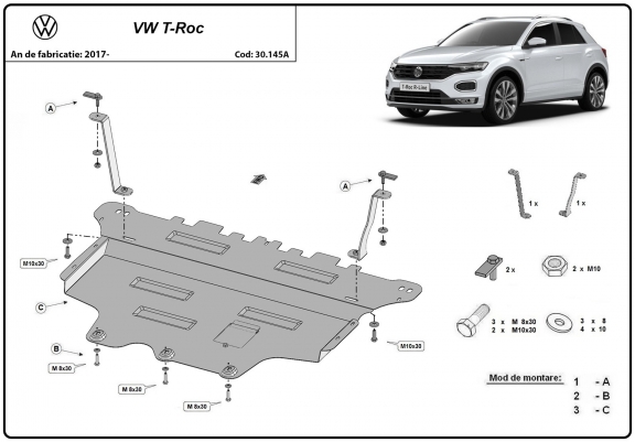 Cache sous moteur et de la boîte de vitesse Volkswagen T-Roc