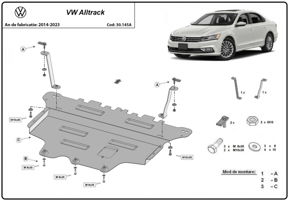 Cache sous moteur et de la boîte de vitesse VW Passat Alltrack